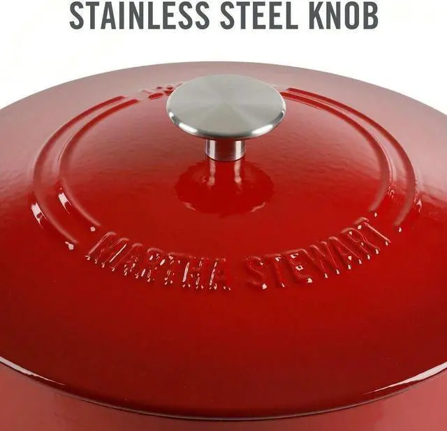 Alt view image 6 of 7 - Martha Stewart 7-Quart Enamel on Cast Iron Dutch Oven