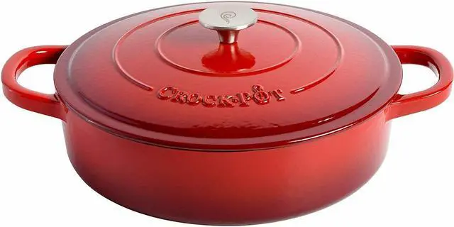 Main image of Crock Pot Artisan Enameled Cast Iron Braiser W/Lid, 5 Quart, Scarlet Red