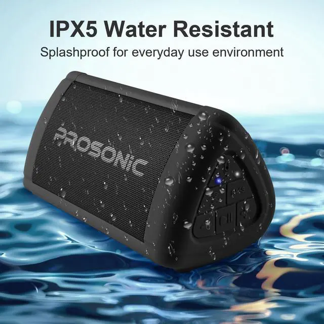 Alt view image 6 of 7 - Prosonic BT3 Portable Wireless Bluetooth Speaker with 10W Stereo Sound & Bass Boost -Rich Sound & Intense Bass -Bluetooth 5.0 -Microphone -IPX5 - in & Outdoor Speaker (Black)
