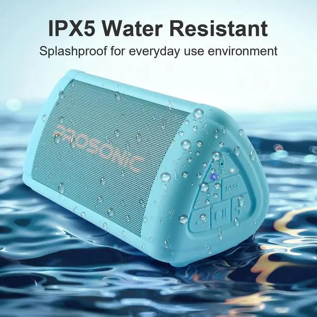 Alt view image 6 of 7 - Prosonic BT3 Portable Wireless Bluetooth Speaker with 10W Stereo Sound & Bass Boost -Rich Sound & Intense Bass -Bluetooth 5.0 -Microphone -IPX5 - in & Outdoor Speaker (Blue)