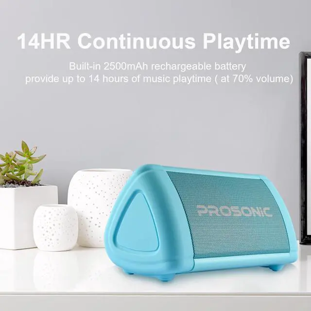 Alt view image 4 of 7 - Prosonic BT3 Portable Wireless Bluetooth Speaker with 10W Stereo Sound & Bass Boost -Rich Sound & Intense Bass -Bluetooth 5.0 -Microphone -IPX5 - in & Outdoor Speaker (Blue)