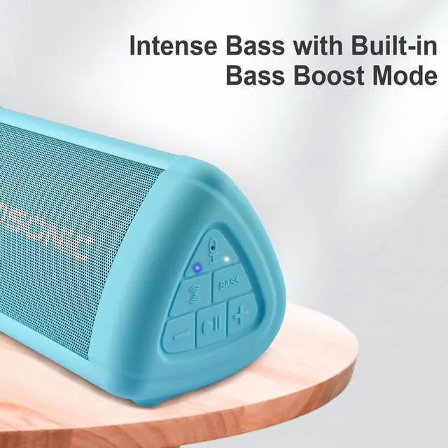 Alt view image 2 of 7 - Prosonic BT3 Portable Wireless Bluetooth Speaker with 10W Stereo Sound & Bass Boost -Rich Sound & Intense Bass -Bluetooth 5.0 -Microphone -IPX5 - in & Outdoor Speaker (Blue)