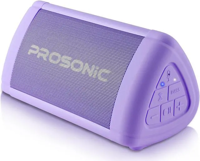 Main image of Prosonic BT3 Portable Wireless Bluetooth Speaker with 10W Stereo Sound & Bass Boost -Rich Sound & Intense Bass -Bluetooth 5.0 -Microphone -IPX5 - in & Outdoor Speaker (Purple)