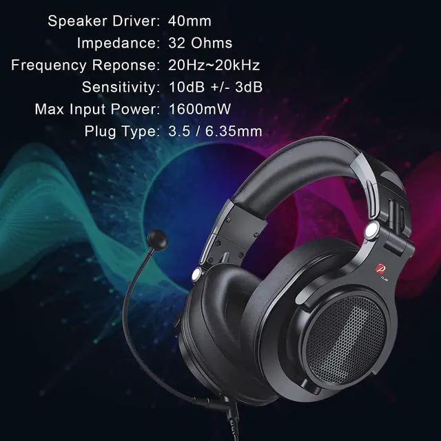 Alt view image 7 of 7 - Prosonic DJ2KG Headsets with Boom Mic, Wired Over Ear Headphones for Business Meeting, Skype Zoom, PC Gaming,PS4, Xbox One, Discord, Podcast, Headset with SharePort & Volume Control (Black)