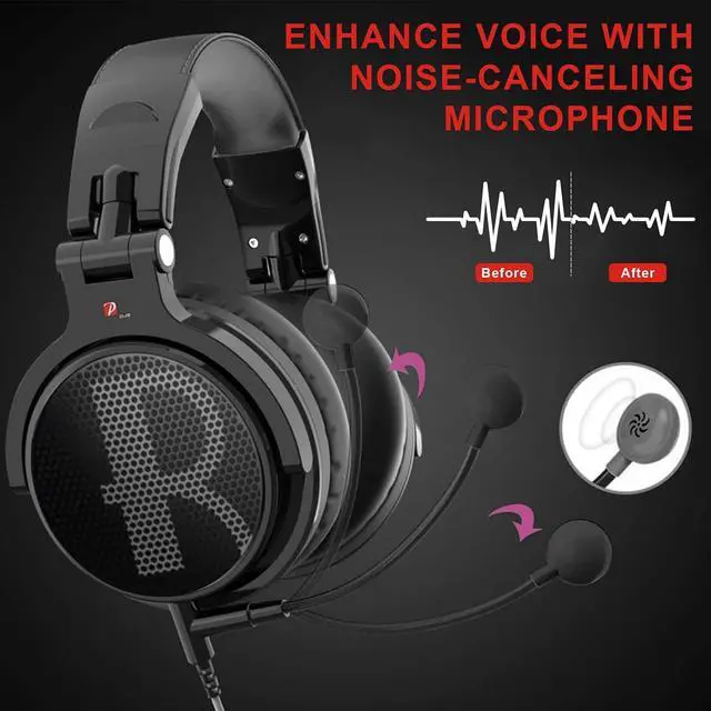 Alt view image 4 of 7 - Prosonic DJ2KG Headsets with Boom Mic, Wired Over Ear Headphones for Business Meeting, Skype Zoom, PC Gaming,PS4, Xbox One, Discord, Podcast, Headset with SharePort & Volume Control (Blue)