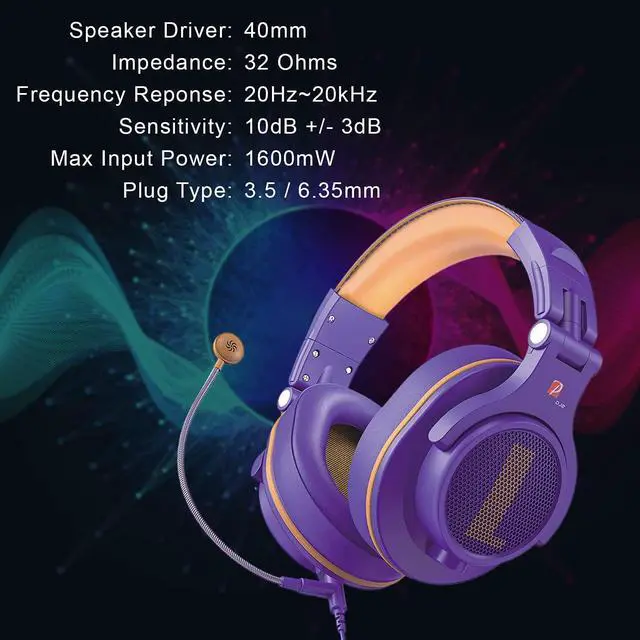 Alt view image 7 of 7 - Prosonic DJ2KG Headsets with Boom Mic, Wired Over Ear Headphones for Business Meeting, Skype Zoom, PC Gaming,PS4, Xbox One, Discord, Podcast, Headset with SharePort & Volume Control (Blue)