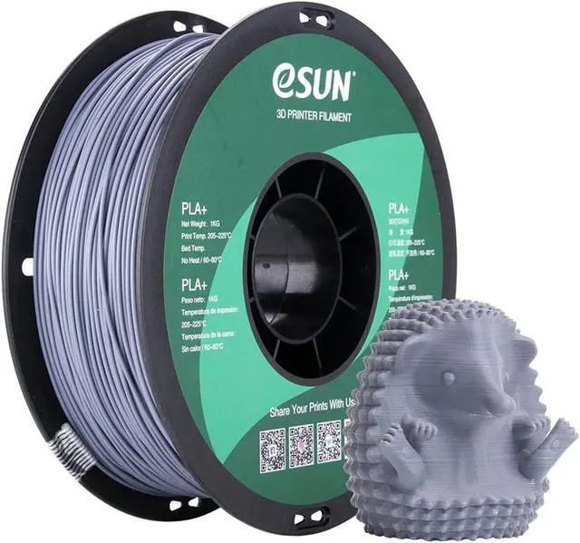 Main image of eSUN -Wholesale- 10 Rolls PLA+ Filament 1.75mm, 3D Printer Filament PLA Plus, Dimensional Accuracy +/- 0.03mm, 1KG Spool (2.2 LBS) 3D Printing Filament for 3D Printers Gray