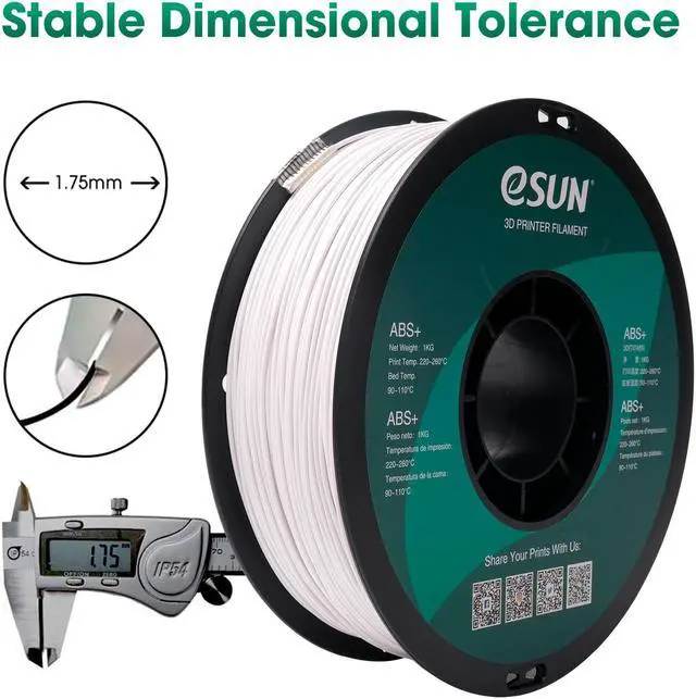 Alt view image 3 of 4 - eSUN ABS+ Filament 1.75mm, 3D Printer Filament ABS Plus, Dimensional Accuracy +/- 0.05mm, 1KG Spool (2.2 LBS) 3D Printing Filament for 3D Printers Cold White