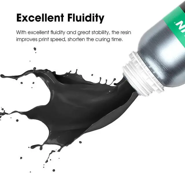 Alt view image 6 of 7 - eSUN Plant-Based 3D Printer Rapid Resin, 405nm LCD UV-Curing PLA Based Resin Photopolymer Resin for Photon LCD 3D Printer Liquid 3D Resin Black 0.5KG