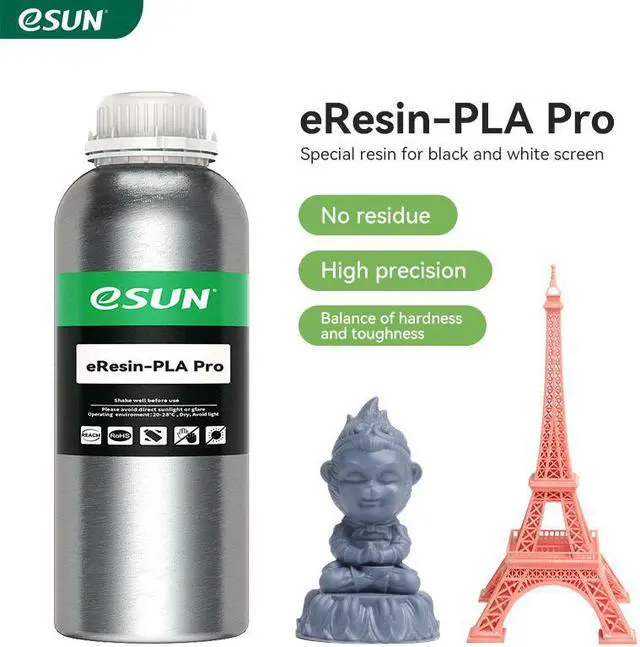 Main image of eSUN Plant-Based Pro 3D Printer Rapid Resin, 405nm LCD UV-Curing High Precision PLA Based Resin Photopolymer Resin for Monochrome Screen 3D Printer