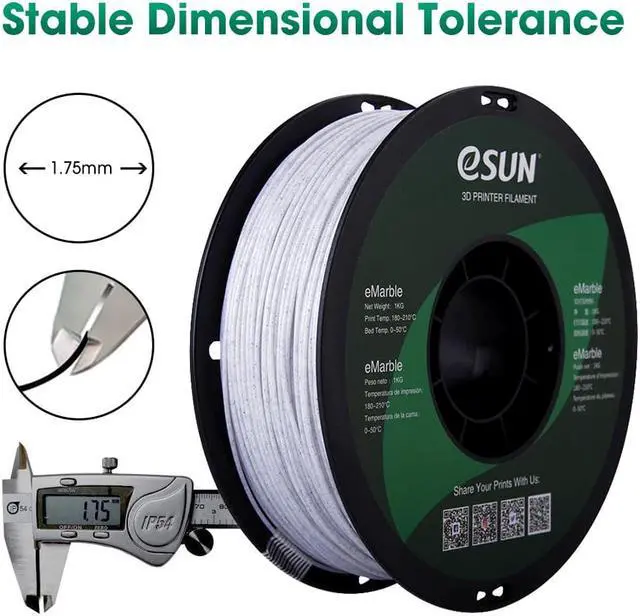 Alt view image 4 of 6 - eSUN Marble PLA Filament 1.75mm, Marble Color 3D Printer Filament PLA, Dimensional Accuracy +/- 0.05mm, 1KG Spool (2.2 LBS) 3D Printing Filament for 3D Printers