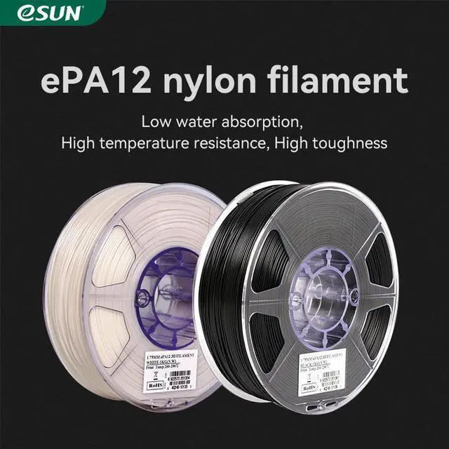 Alt view image 5 of 6 - eSUN Super Enhanced Carbon Fiber Filled Nylon Filament 1.75mm, Upgraded PA12 CF 3D Printer Filament, 1KG Spool 3D Printing Filament for 3D Printers, Natural