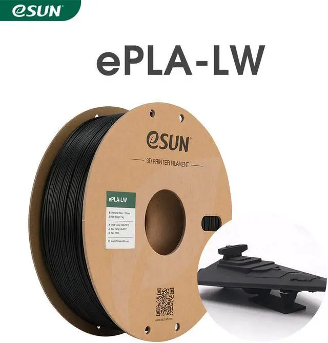 Alt view image 5 of 5 - eSUN Super Lightweight PLA 3D Printer Filament, 1.75mm 1KG Strong Paint Adhesion Black