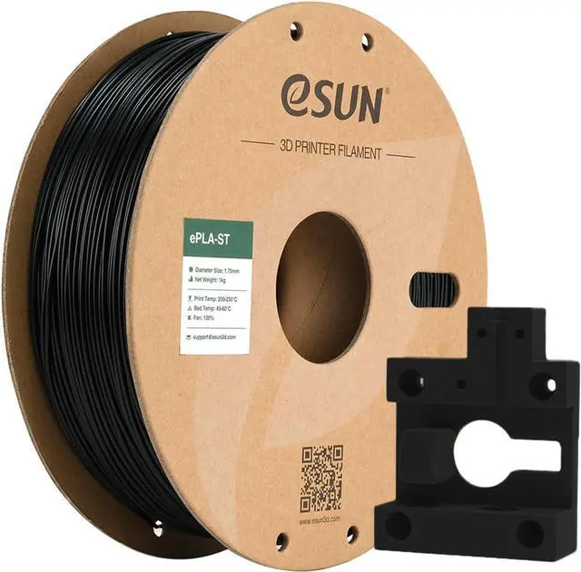 Main image of eSUN Super Tough PLA Filament 1.75mm, 3D Printer Filament PLA-ST, Dimensional Accuracy +/- 0.05mm, 1KG Spool (2.2 LBS) 3D Printing Filament for 3D Printers, Black