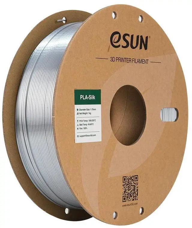 Main image of eSUN Silk PLA Filament 1.75mm, Silky Shiny 3D Printer Filament PLA, Dimensional Accuracy +/- 0.05mm, 1KG Spool (2.2 LBS) 3D Printing Filament for 3D Printers, Silk Sliver