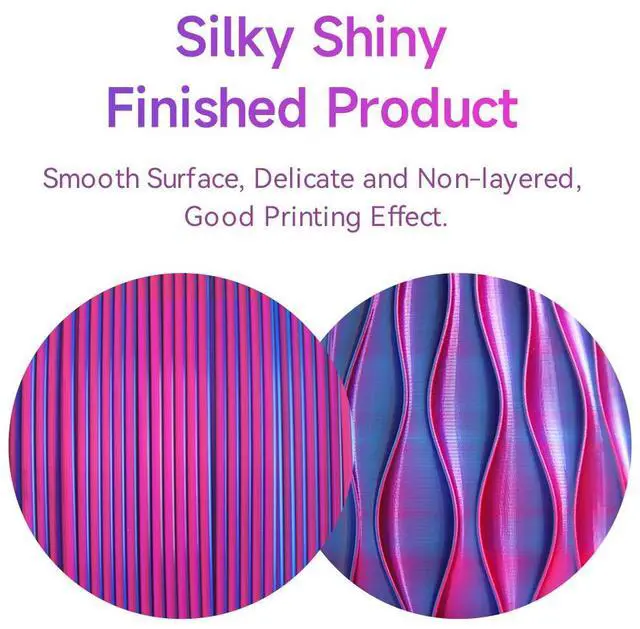 Alt view image 4 of 6 - eSUN Silk Magic PLA Filament 1.75mm, Shiny Silk Dual Color Co Extrusion 3D Printer Filament, 1KG (2.2 LBS) Spool 3D Printing Color Change Filament for 3D Printers, Red Blue
