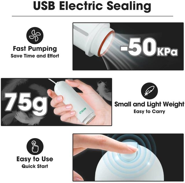 Alt view image 6 of 7 - eSUN 3D Printing Filament Electronic Vacuum Storage Kit Pro 2, Spool Storage Sealing Bags Dust Proof Humidity Resistant for Keeping Filament Dry, 10 Vaccum Bags/Kit