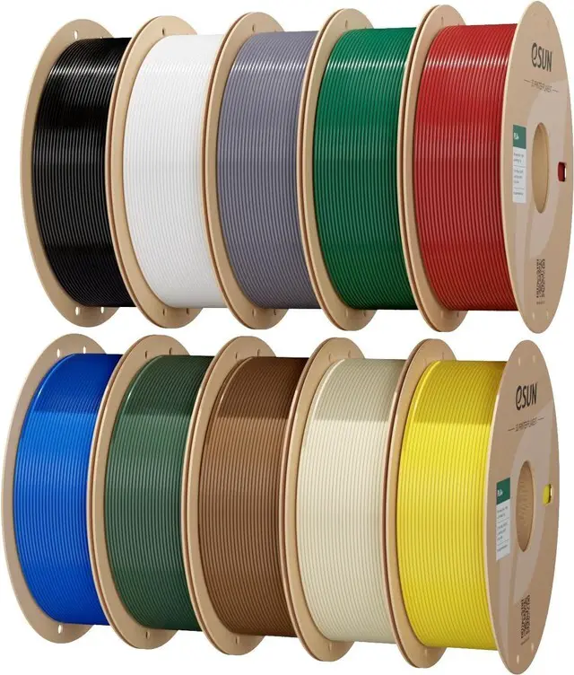 Main image of eSUN PLA+ Filament 3D Printer Filament 10KG Classic 10 Colors Bundle,PLA Plus 1.75mm, 10 x 1KG Spools, High Toughness, Clog-Free, Dimensional Accuracy +/- 0.03mm