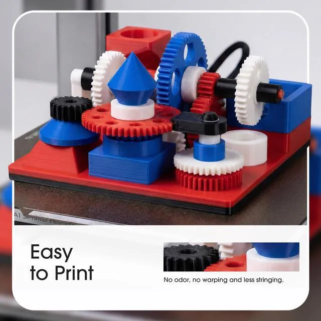 Alt view image 4 of 6 - eSUN PLA Basic Filament 1.75mm 3D Printer Filament Bundle 4KG,High Speed PLA 1KG per Spool,4 Pack 3D Printing Filament for 3D Printers, Fire Engine Red+Blue+Cold White+Black