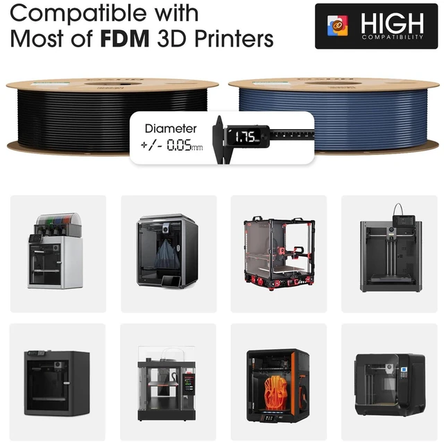 Alt view image 6 of 7 - eSUN PETG Basic Filament 1.75mm, High Toughness Glossy PETG 3D Printing Filament, 1KG per Spool, 3D Printer Filament, Black