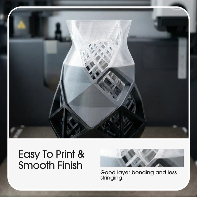 Alt view image 5 of 7 - eSUN PETG Basic Filament 1.75mm, High Toughness Glossy PETG 3D Printing Filament, 1KG per Spool, 3D Printer Filament, White