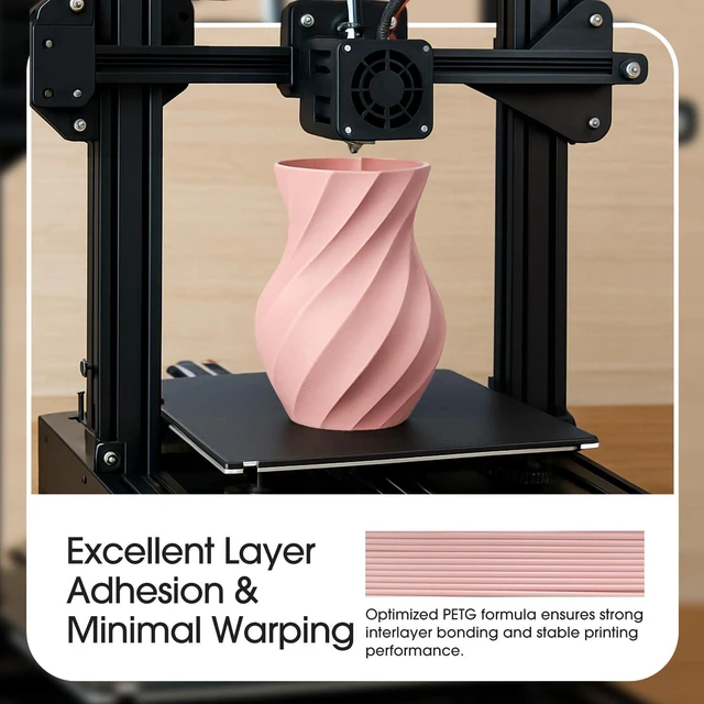 Alt view image 5 of 7 - eSUN PETG Matte Filament 1.75mm, 3D Printer Filament Matte PETG, Temperature Resistance and Bending Resistance, 1KG Spool (2.2 LBS) 3D Printing Filament for 3D Printers, Dark Grey