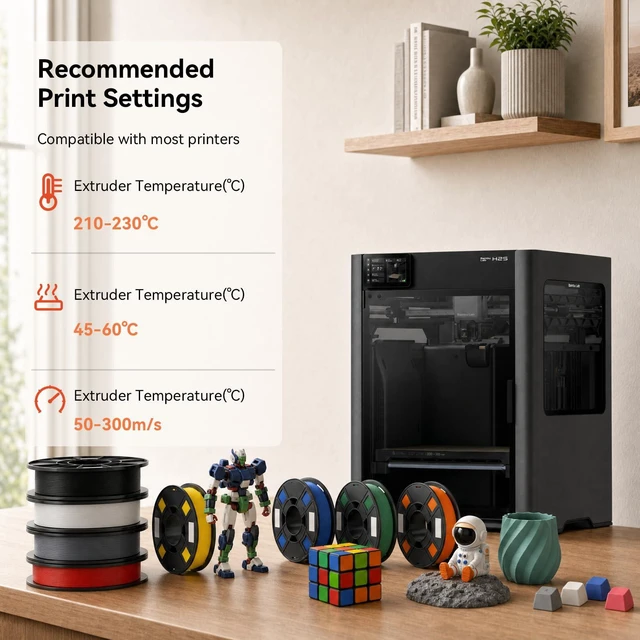 Alt view image 6 of 7 - eSUN PLA+ 3D Printer Filament Bundle PLA Plus Filament 1.75mm Multicolor PLA Vacuum Packed, 0.25kg per Spool, 8 Pack, 2kg Total