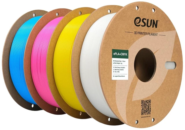 Main image of eSUN CMYK PLA+ Filament 1KG*4 Bundle 1.75mm 3D Printer Filament PLA Plus,Dimensional Accuracy +/- 0.03mm CMYK Color Lithophane 3D Printing Filament Full Spectrum Compatible