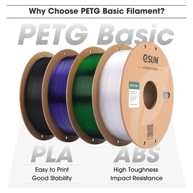 Alt view image 2 of 6 - eSUN PETG BasicFilament 1.75mm, High Toughness Glossy PETG 3D Printing Filament, 1KG Spool (2.2 LBS) 3D Printer Filament, Blue