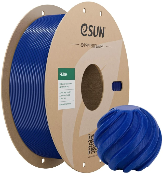 Main image of eSUN PETG BasicFilament 1.75mm, High Toughness Glossy PETG 3D Printing Filament, 1KG Spool (2.2 LBS) 3D Printer Filament, Blue