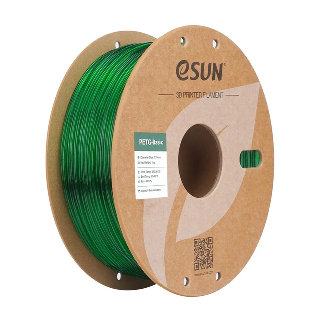 Alt view image 7 of 7 - eSUN Basic PETG Filament 1.75mm, High Toughness Glossy PETG 3D Printing Filament, 1KG Spool (2.2 LBS) 3D Printer Filament, Transparent Green