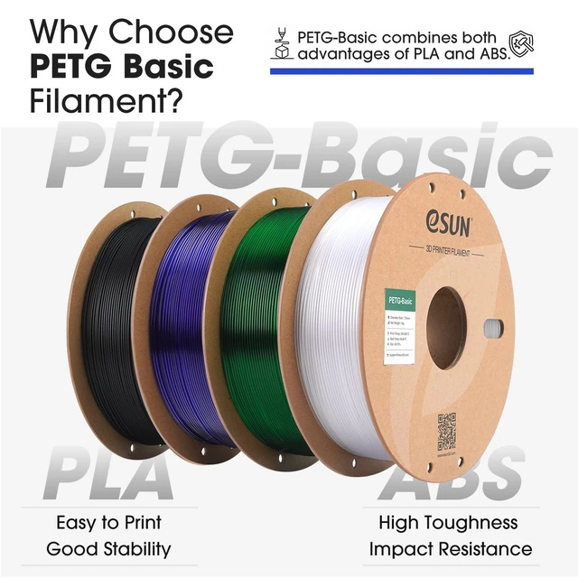 Alt view image 2 of 7 - eSUN PETG Basic Filament 1.75mm, High Toughness Glossy PETG 3D Printing Filament, 1KG Spool (2.2 LBS) 3D Printer Filament, Translucent Light Green