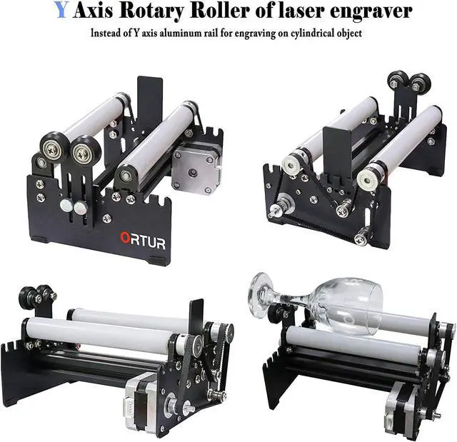 Alt view image 3 of 5 - ORTUR Laser Rotary Roller, Engraver Y-axis Rotary Roller Engraving Module for Engraving Cylindrical Objects Cans,Compatible with Most Engraving Machines on The Market, 360° Different Angles.