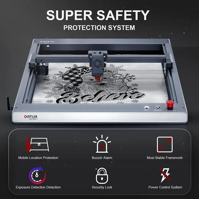 Alt view image 6 of 7 - ORTUR Laser Master 3 10W Output Power Laser Engraver, 0.05 * 0.1mm Compressed Spot Laser Cutter add App Offline Control High Power Laser Engraver for Wood and Metal (with Air Assist Nozzle)