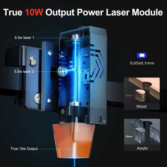 Ortur Laser Master 3 with Foldable Feet Powerful DIY Machine Metal Engraver Acrylic Wood Cutter