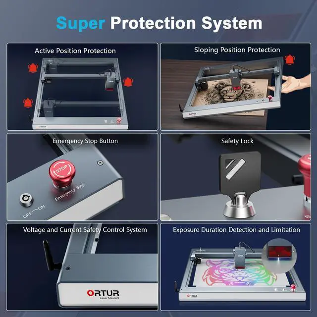 Alt view image 6 of 6 - ORTUR Laser Master 3 with 50L Air Assist, 20W Output Laser Engraver and Cutter, 20000mm/min Engraving Speed and App Control Laser Engraving Machine, 380+ Colors Engraving On Metal Steel, 0.08mmx0.08mm
