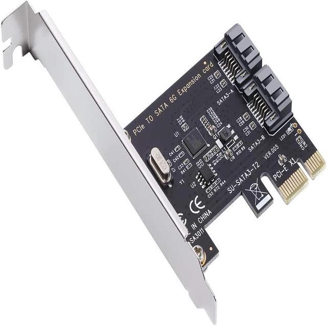 Alt view image 3 of 7 - PCI Express SATA 3.0 Controller Card, 2-Port PCIe to SATA III 6GB / s Built-in Adapter Converter, PCI-E to SATA 3.0 Disk Array Card,with Small Bracket and 2 SATA Cable Support SSD and HDD