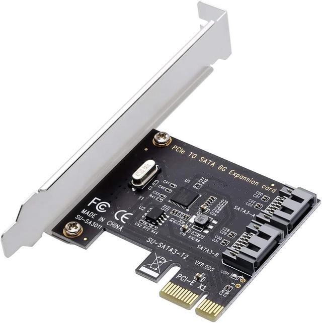 Alt view image 2 of 7 - PCI Express SATA 3.0 Controller Card, 2-Port PCIe to SATA III 6GB / s Built-in Adapter Converter, PCI-E to SATA 3.0 Disk Array Card,with Small Bracket and 2 SATA Cable Support SSD and HDD