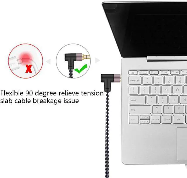 Alt view image 4 of 5 - 3.5mm to 2-Male RCA Adapter Stereo Splitter Cable 1/8" Right Angle TRS to RCA Straight Plug Audio Auxiliary Cord 10 ft.