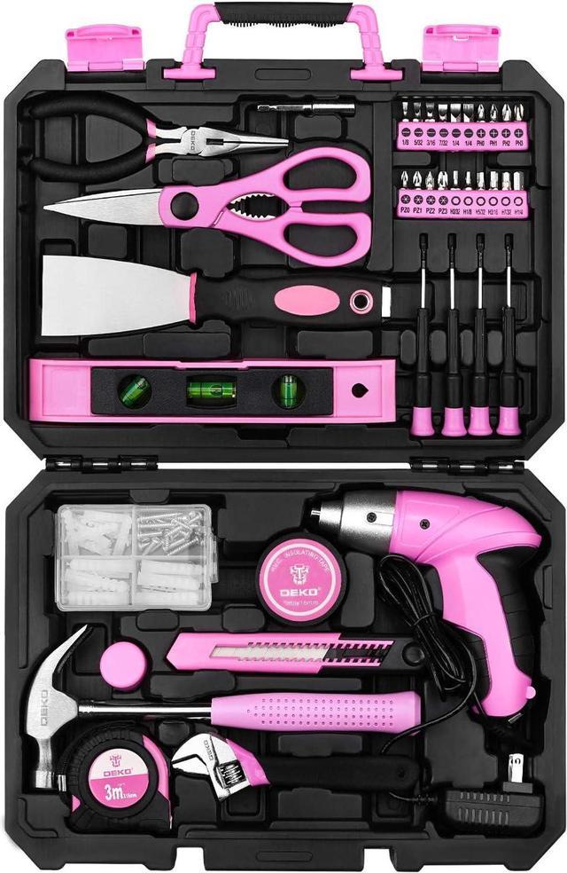 Pink Tool Kit DEKO Tool Set with Screwdriver for Women General Household Hand Tool Kit with Toolbox Storage Case 98 Piece Newegg