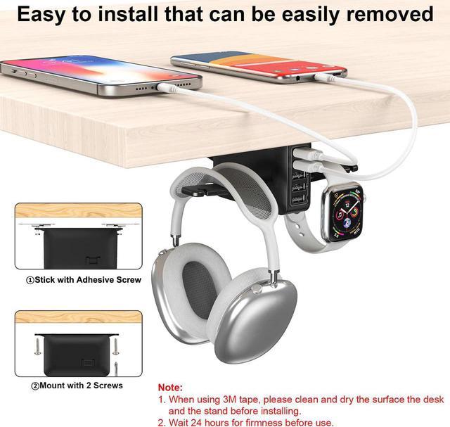 Headset Holder with USB Port Under Desk Headphone Stand Gaming Desk  Accessories, Dual Earphone Hangers Hook(USB Type-C + A Included) - Yahoo  Shopping