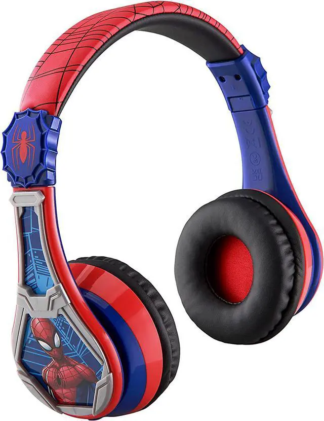 Main image of eKids Spiderman Wireless Bluetooth Portable Headphones with Microphone, Volume Reduced to Protect Hearing Rechargeable Battery, Adjustable Kids Headband for School Home or Travel