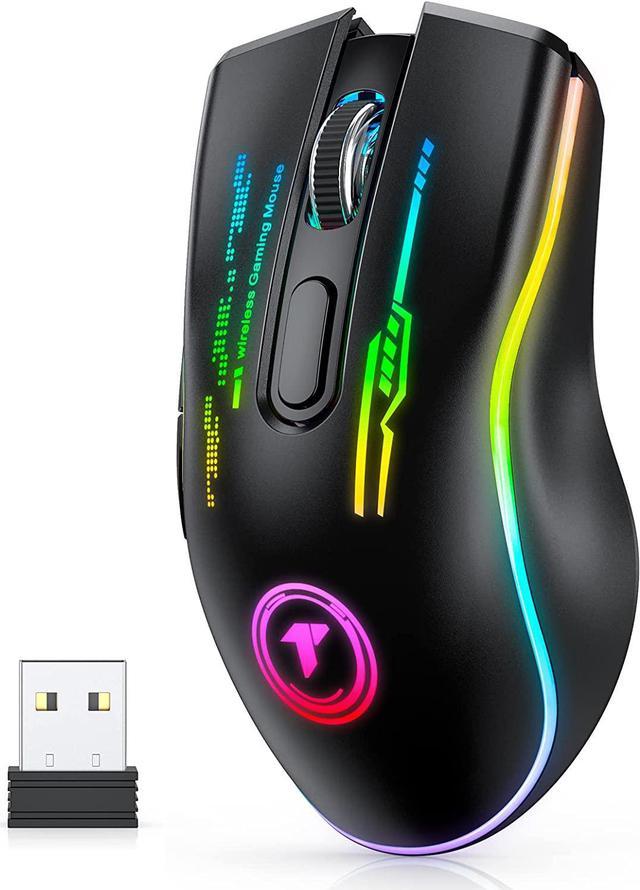 TECURS Wireless Gaming Mouse - Wireless Mouse Gaming for PC, RGB Gaming 5 Adjustable DPI, Mouse Gaming Wireless, Mouse Rechargeable, PC Mouse Gamer, Gaming Accessories, Black - Newegg.com