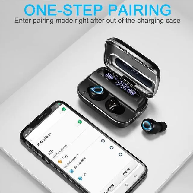 Alt view image 4 of 7 - Donerton Wireless Earbuds, Wireless 5.3 Headphones 140 Hours Playtime Earphones with Charging Case, in Ear Headset IP7 Waterproof Earbud Noise Cancelling Microphone, LCD Display, for Sports/Working