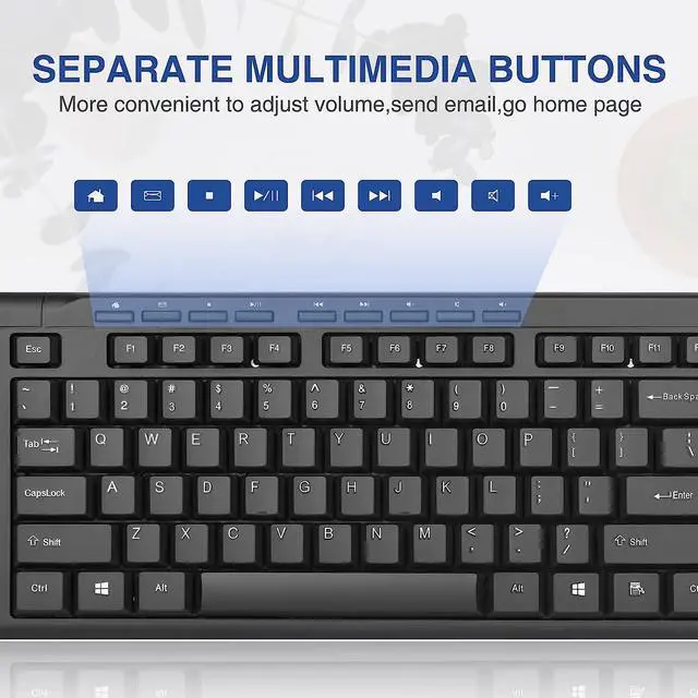 Alt view image 5 of 7 - Rii RK907 Ultra-Slim Compact USB Wired Keyboard for Mac and PC,Windows 10/8 / 7 / Vista/XP (Black) (2PCS)