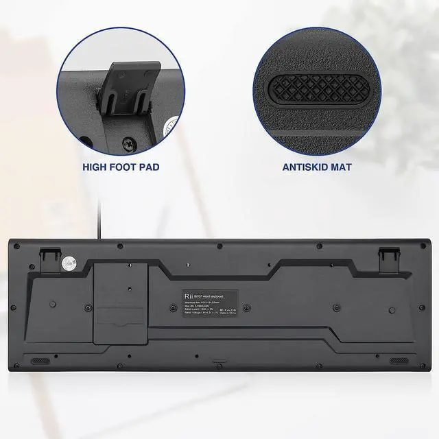 Alt view image 6 of 7 - Rii RK907 Ultra-Slim Compact USB Wired Keyboard for Mac and PC,Windows 10/8 / 7 / Vista/XP (Black) (2PCS)