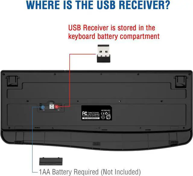 Alt view image 5 of 7 - EDJO Wireless Keyboard, 2.4G Ergonomic Full Size Wireless Computer Keyboard with Wrist Rest for Windows, Mac OS Desktop/Laptop/PCBlack