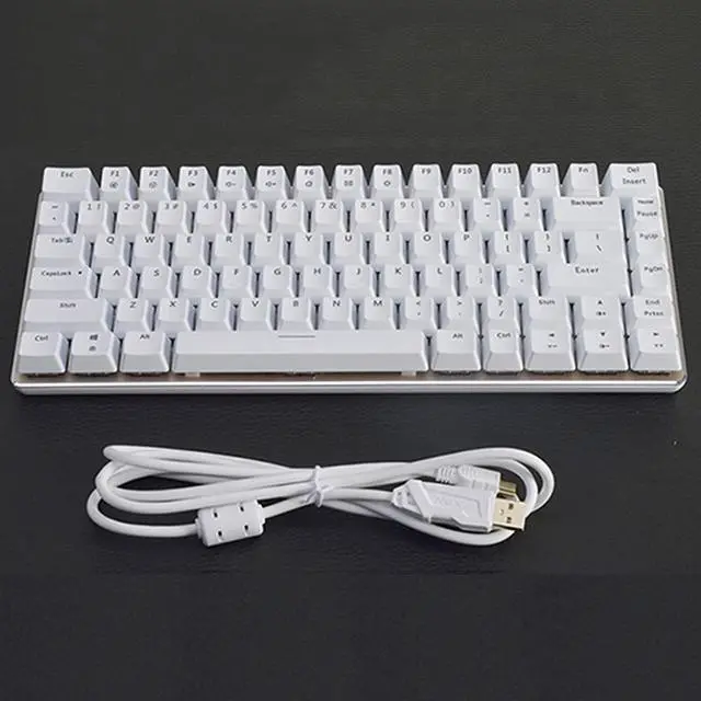 Alt view image 7 of 7 - Lomiluskr AK33 Wired Mechanical Keyboard, 82-Keys Compact Mechanical Gaming Keyboard with Anti-ghosting Keys, Small and Portable (Black Switch/Blue Backlight, White)