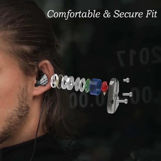 Alt view image 4 of 6 - RevoNext In Ear Monitor Earbuds Wired HiFi Stereo Wired Headphones Noise Isolating QT5 Dual Driver Metal Shell In Ear Monitors Headphones for Musicians with MMCX Detachable Cables Audiophile Earphones