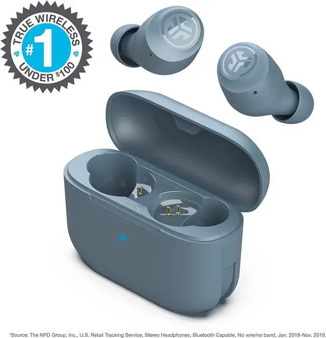 Alt view image 2 of 12 - JLab Go Air Pop True Wireless Bluetooth Earbuds + USB Charging Case, Slate Gray, 32 Hours Playtime, Dual Connect, IPX4 Sweat Resistance, Bluetooth 5.1 Connection, 3 EQ Sound Settings